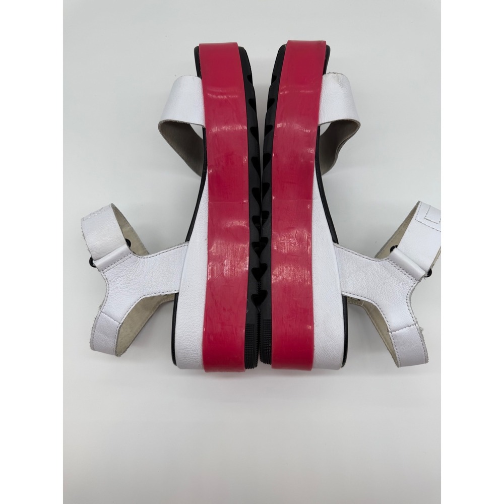 Sorel Kinetic Impact Y-Strap High Platform Sandals White Pink Size 8.5 - Picture 6 of 9